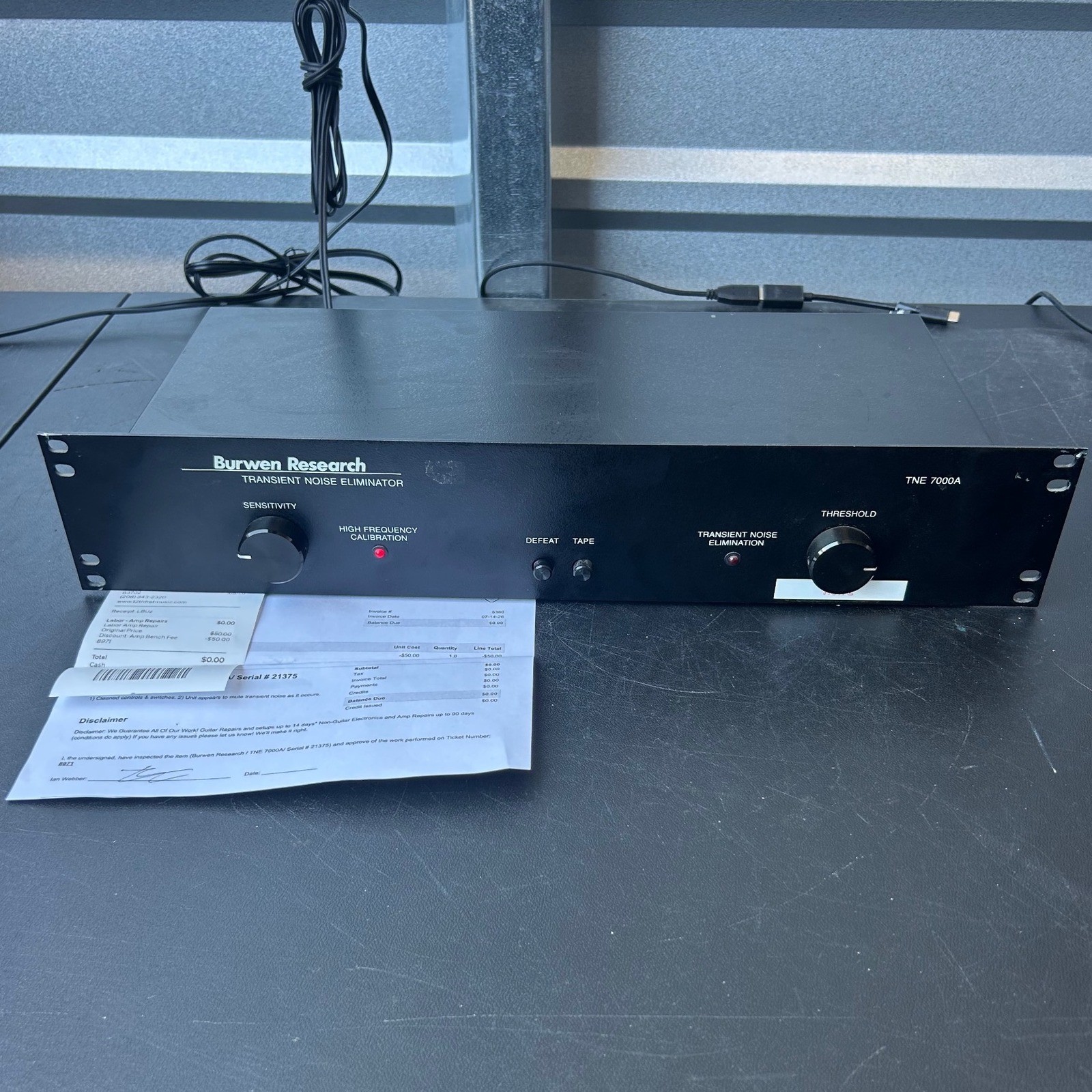 SERVICED Burwen Research TNE 7000A Transient Noise Eliminator Audio Processor