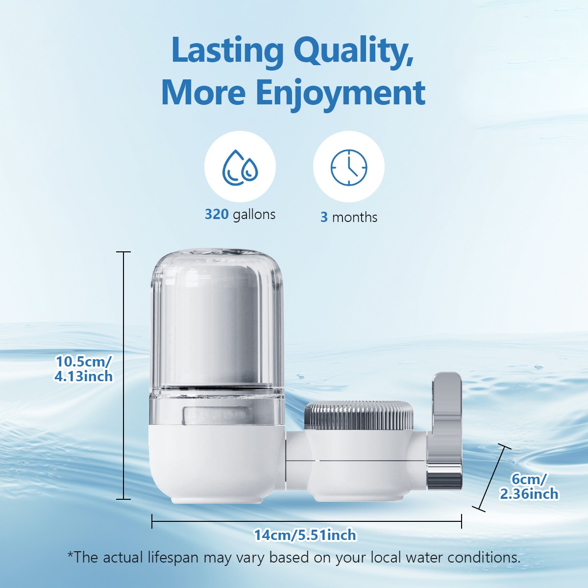 Water Filter for Sink Water Saving Sturdy Replacement for Bathroom Household