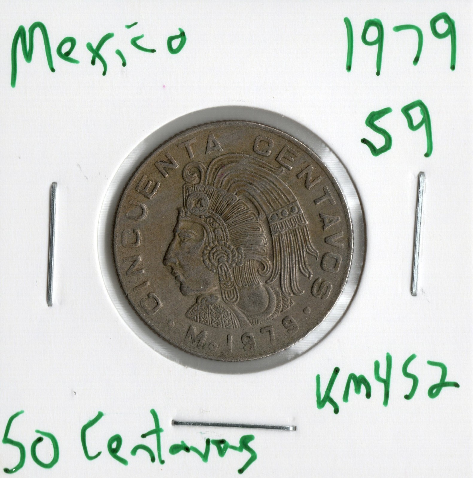 Coin Mexico 50 Centavos 1979 KM452, Square 9