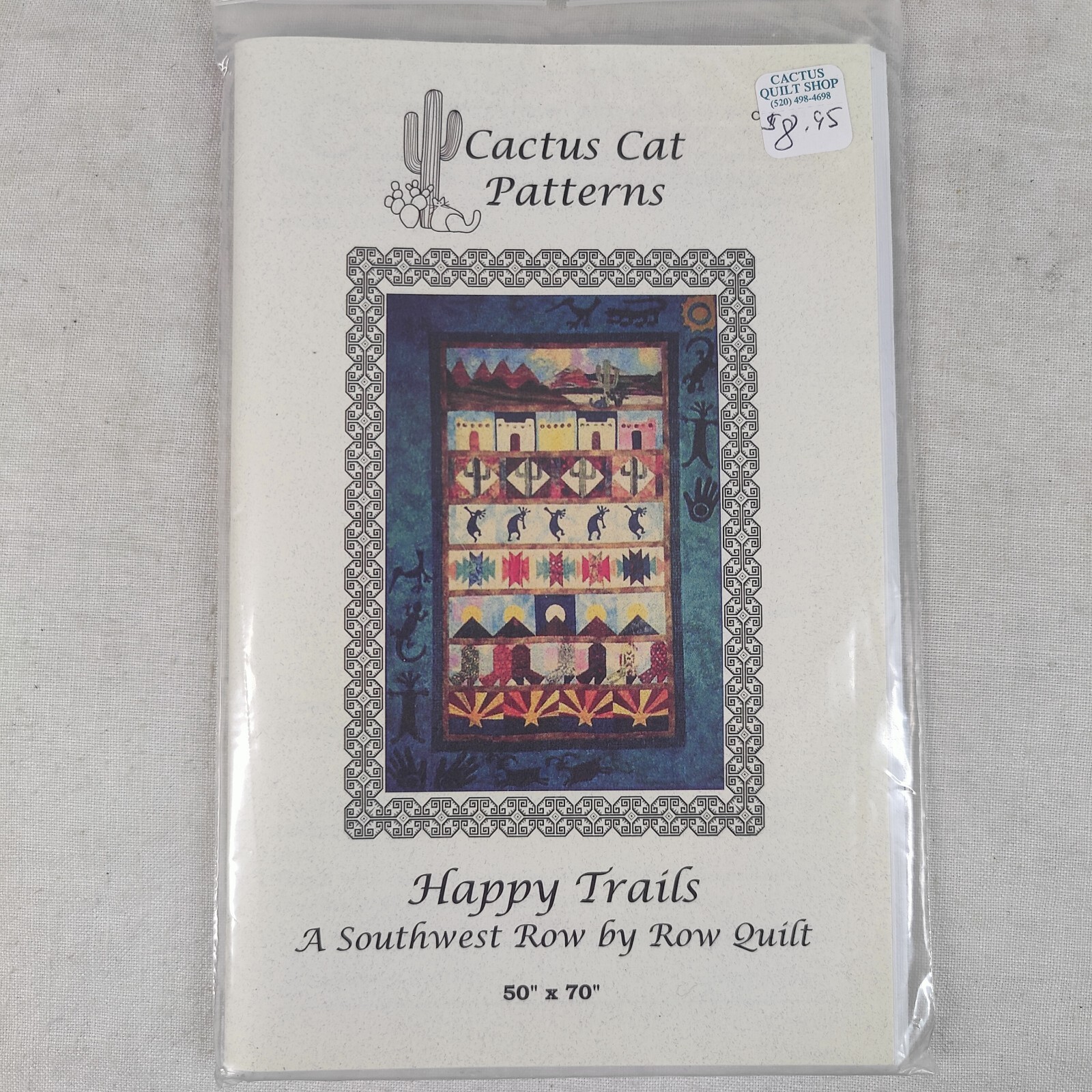 HAPPY TRAILS Southwestern Desert Native Art Row by Row Quilt Template 50" x 70"