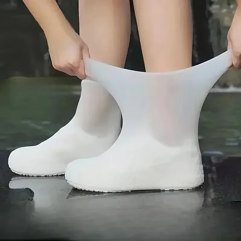 Reusable Coat Walking Shoes Rainy Day Lightweight Thick Wear-Resistant Silicone