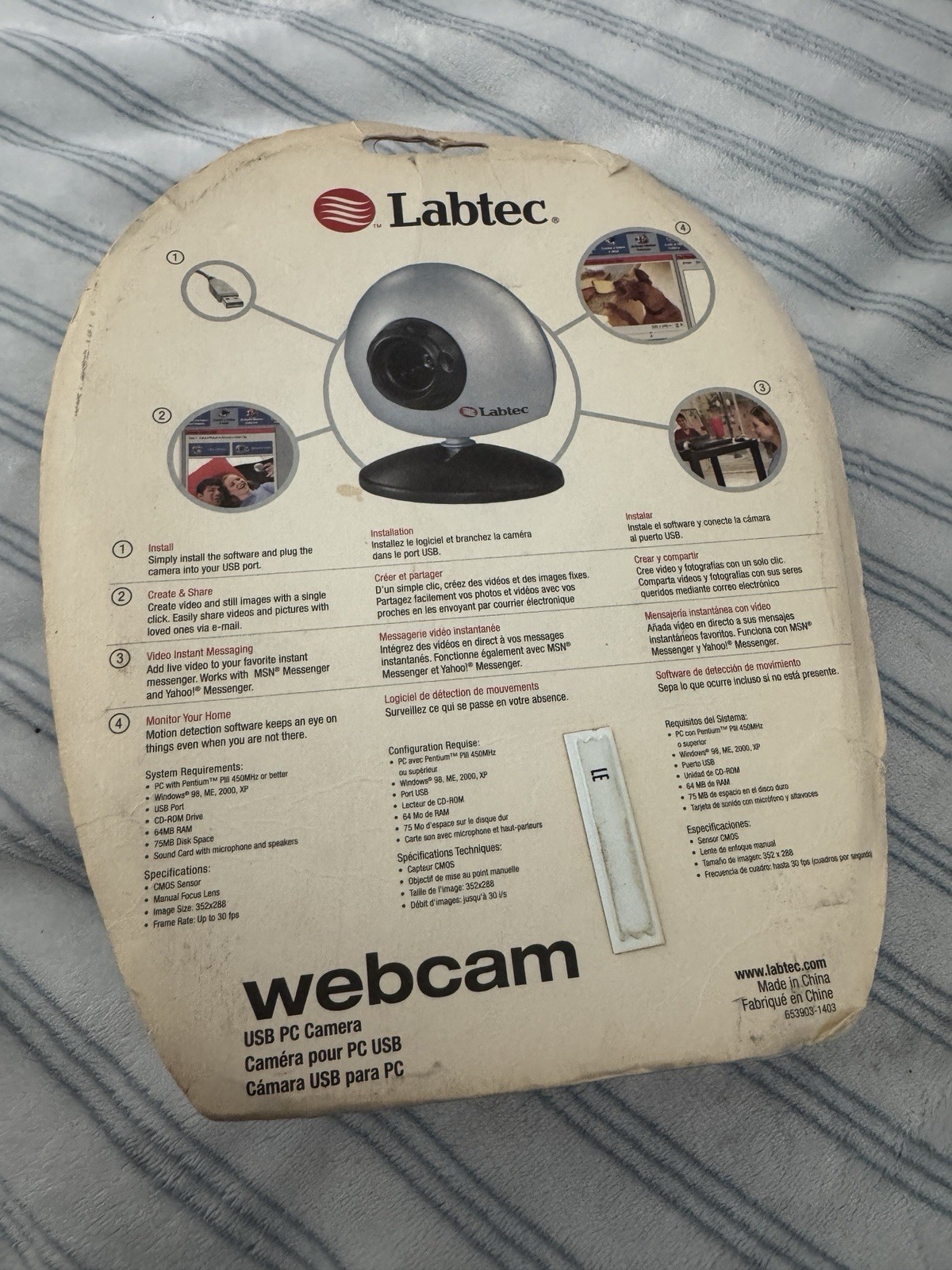 NEW Labtec V-UAE13 USB Wired Webcam Camera
