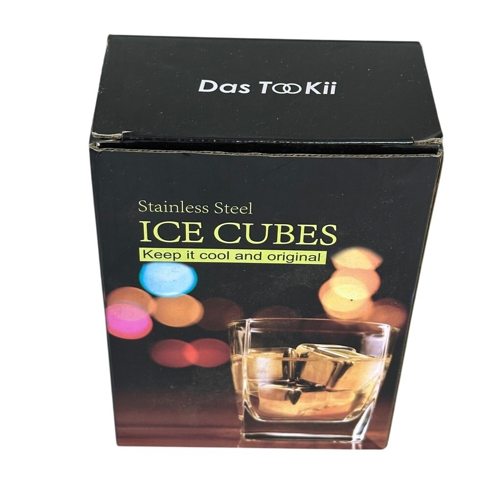Stainless Steel Ice Cubes Chilling Stones Reusable Whiskey Wine Drink Rocks Set