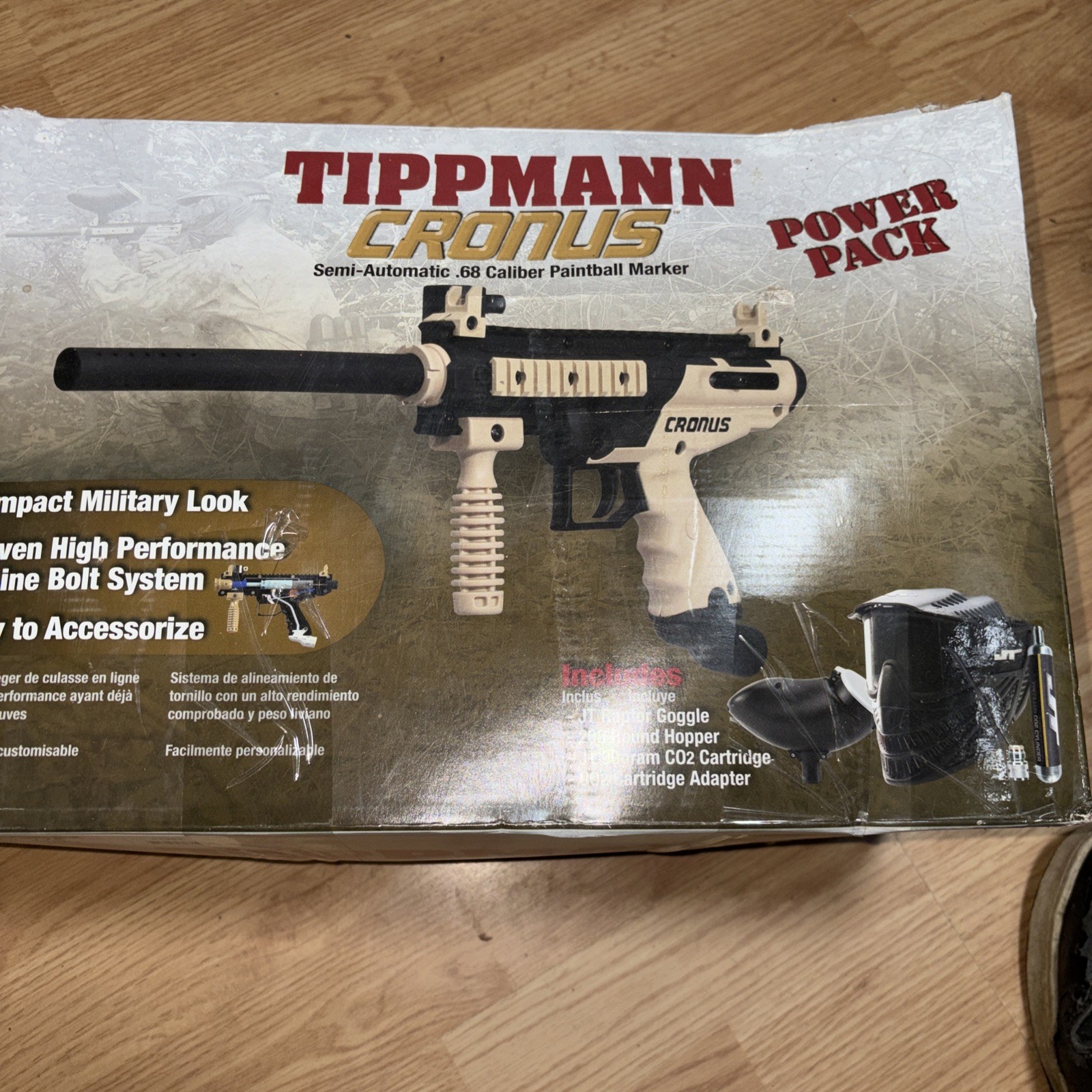 Tippmann Cronus PowerPack Basic Tan Includes 90gram Tank, JT Raptor Goggle,