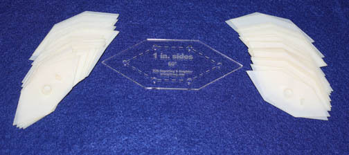 Mylar 1"- 60° Flattened Hexagons  51 Piece Set  - Quilting / Sewing Templates -