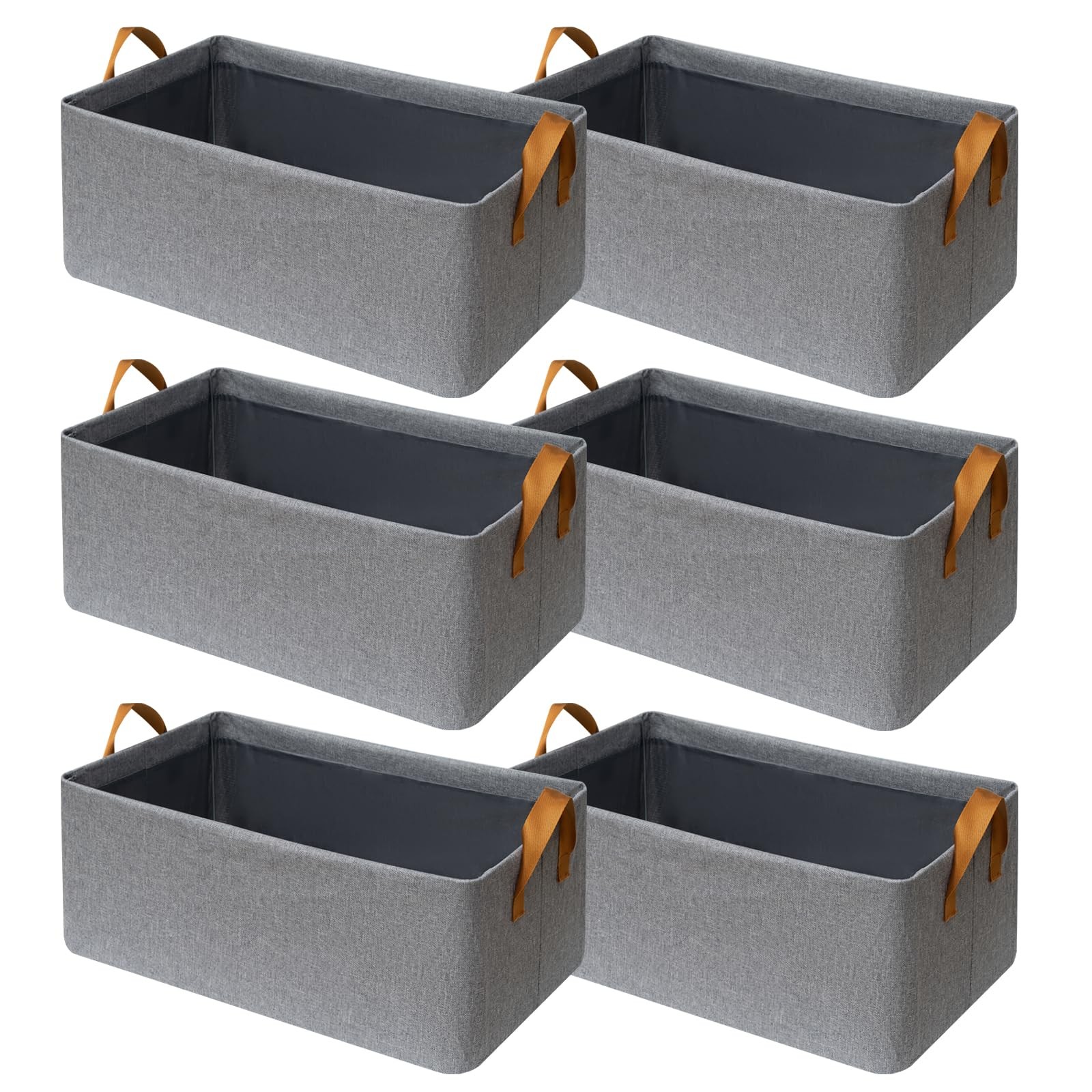 6 Pack Closet Cloth Storage Bins for Shelves, Medium Storage Baskets for Shel