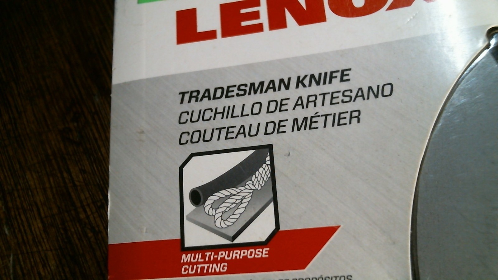 D     Lenox LXHT14701 Fixed Blade Tradesman  Knife 4in Stainless Steel + Sheath