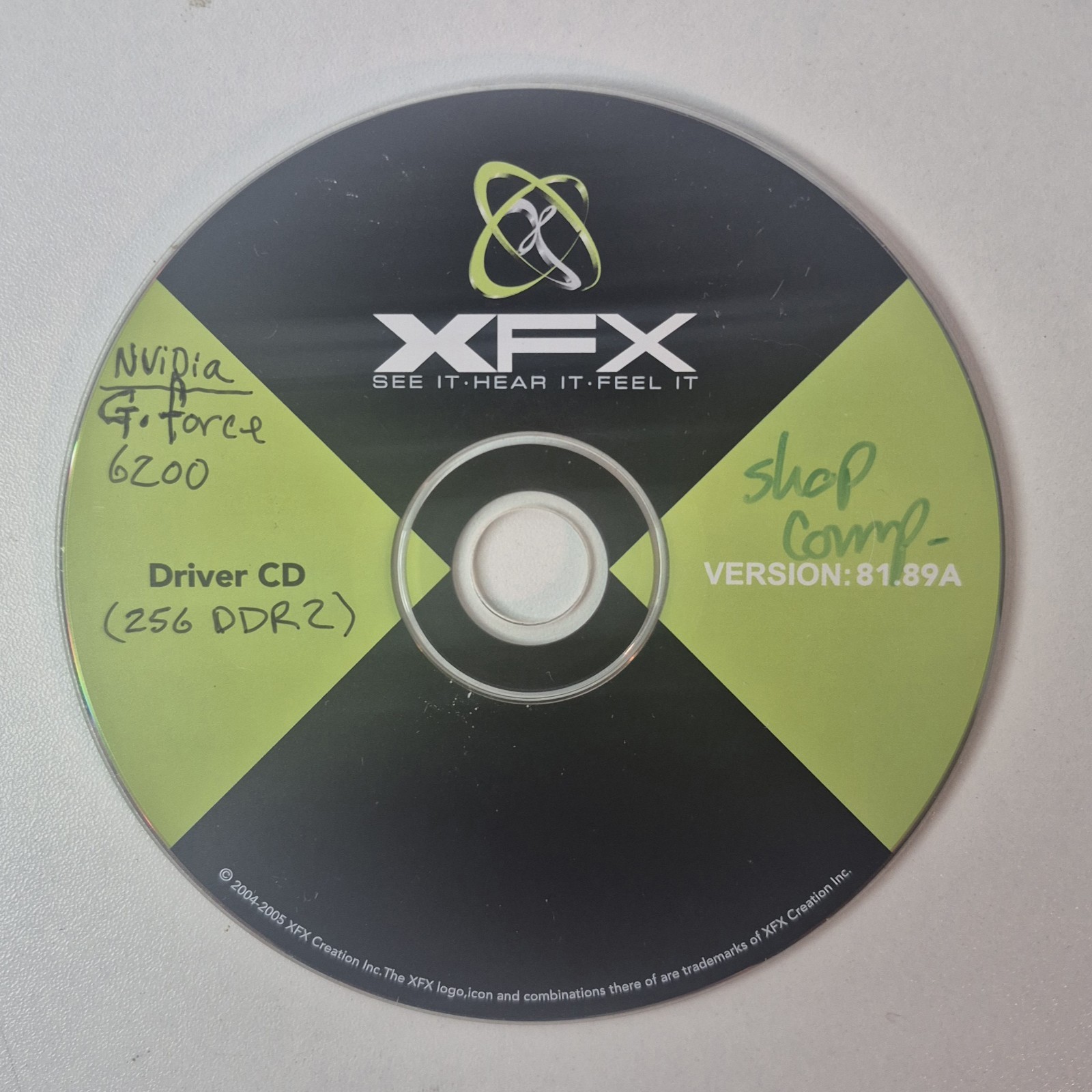 XFX Driver CD 81.89A Nvidia Gforce 6200 Installation CD Disc Only