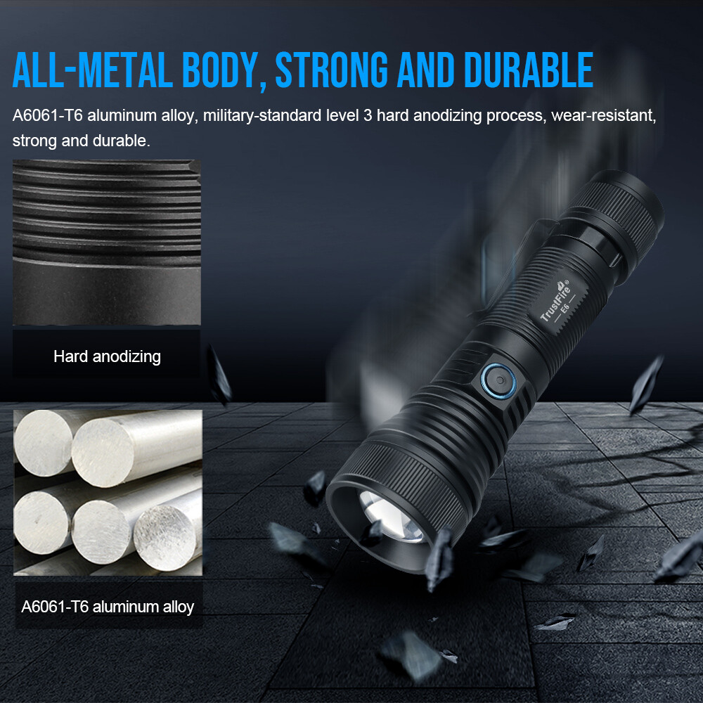 Trustfire 550M Zoomable Extendable Rechargeable EDC Flashlight Magnetic Portable