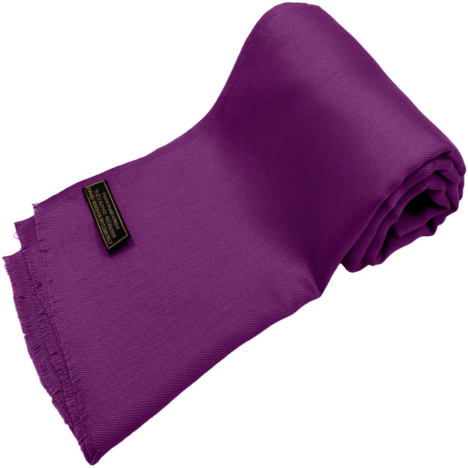 Purple Solid Color Nepalese Fringe Shawl Scarf Stole Pashmina CJ Apparel **NEW**