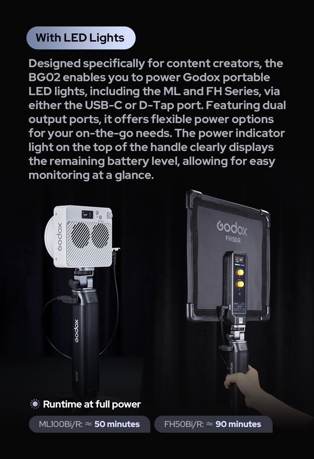 GODOX BG02 Battery Grip AD200 AD300Pro ML-Lights