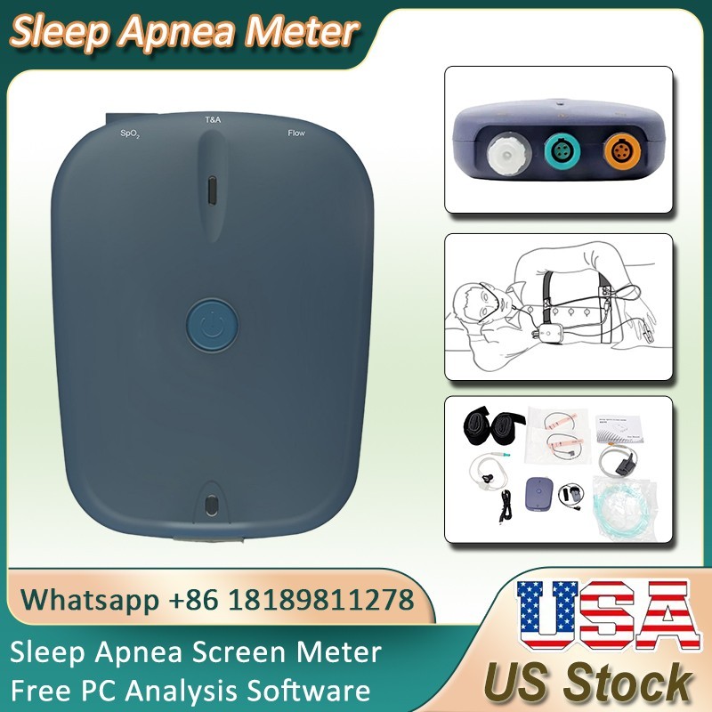 US Stock Sleep Apnea Screen Meter RS10 Spo2 PR Nose Air Flow Free PC Software