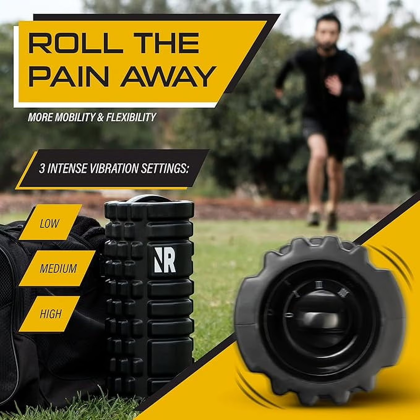 NextRoller 3-Speed Vibrating Foam Roller - High Intensity Vibration for Recovery