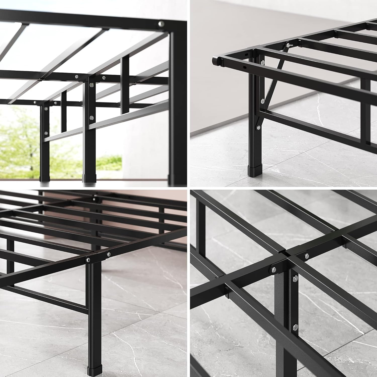 ZINUS 14" Smartbase King Metal Bed Frame - No Box Spring Needed, Sturdy Support