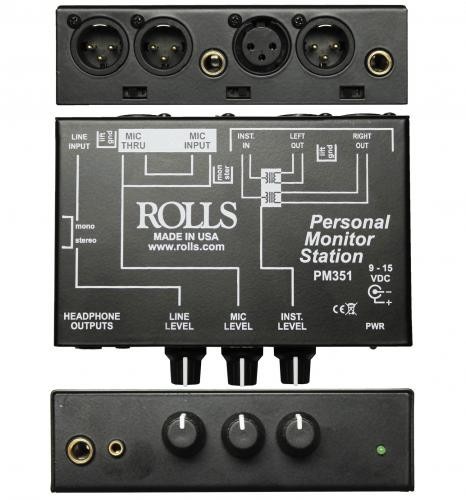 🔥*NEW*ROLLS PM351 3 CHANNEL PERSONAL MONITOR STATION-HEADPHONE MIXER-SHIPS FAST