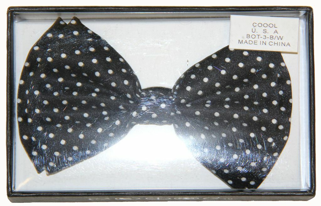 Adult Unisex Dress Up Suit Tuxedo Black White Polka Dot Halloween Costume Bowtie