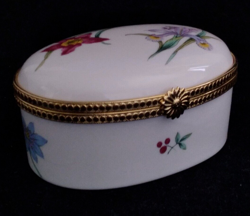 Mikasa Porcelain Summer Symphony Oval Covered Trinket Jewelry Box