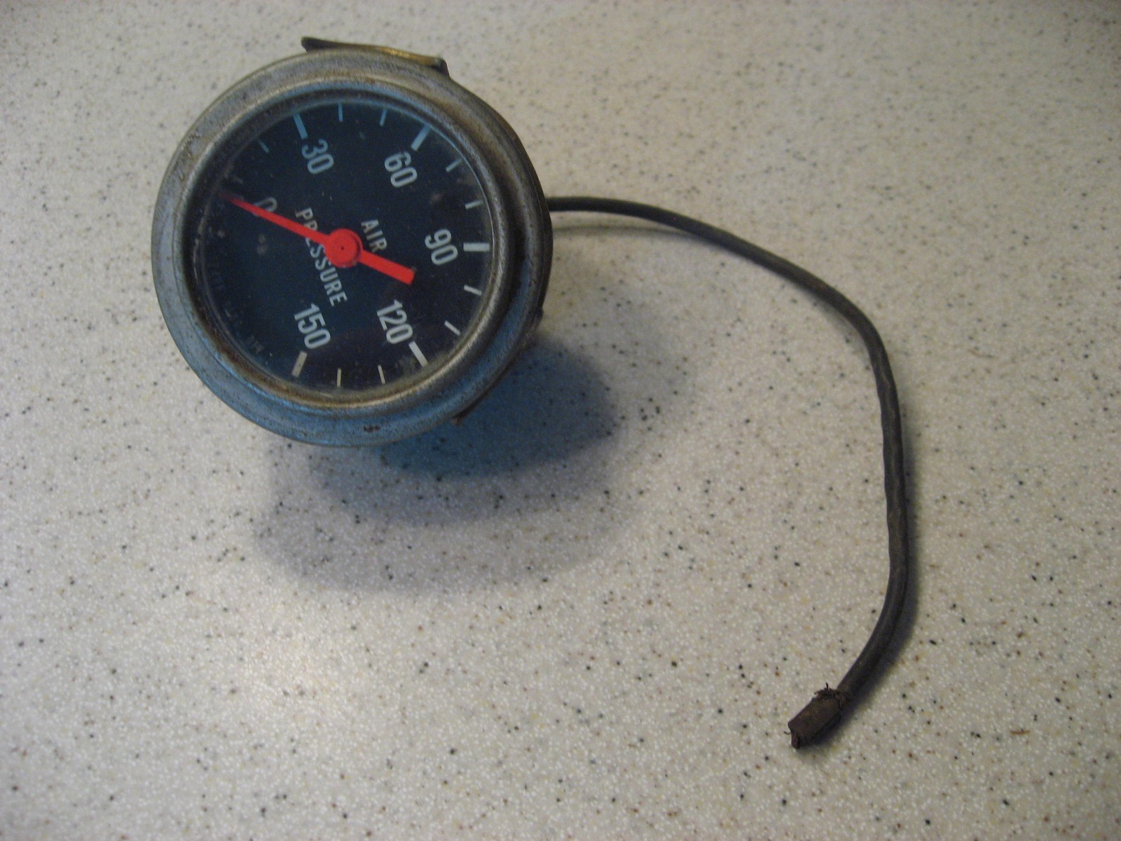 Vintage AC Spark Plug Air Pressure Gauge 0-150 PSI with Bracket