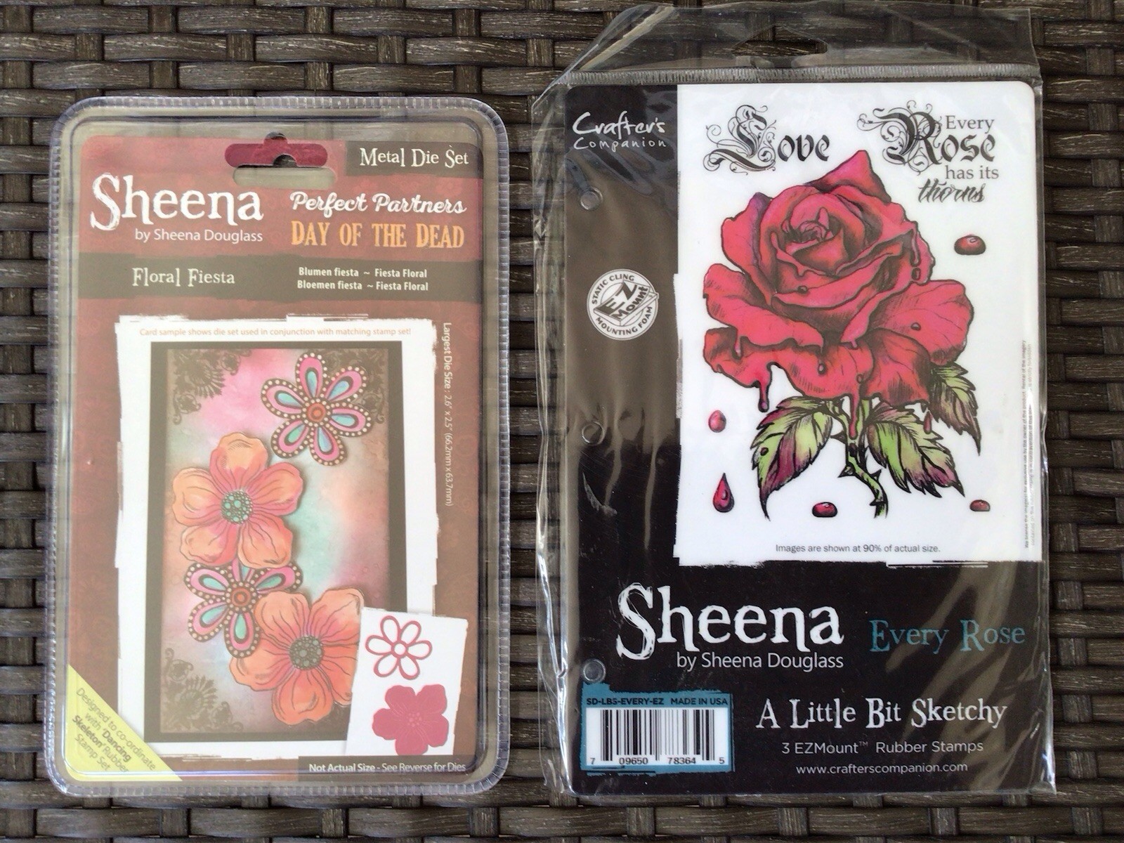 LOT,OF 2 CRAFTERS COMPANION SHEENA STAMPS & DIES~Flowers~NEW