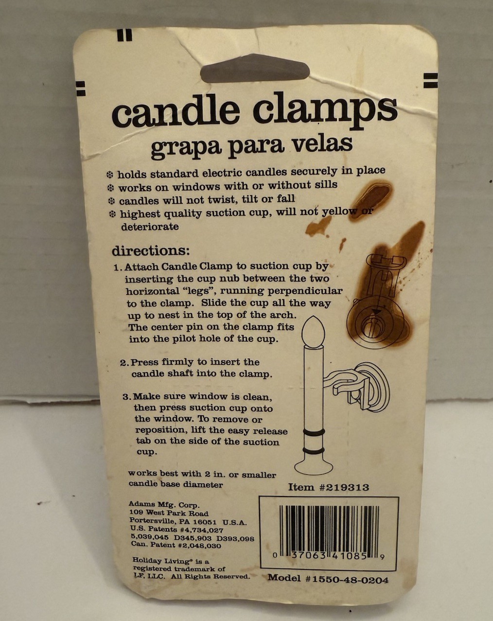 Window Candle Clamp with Suction Cup - 4 Pack