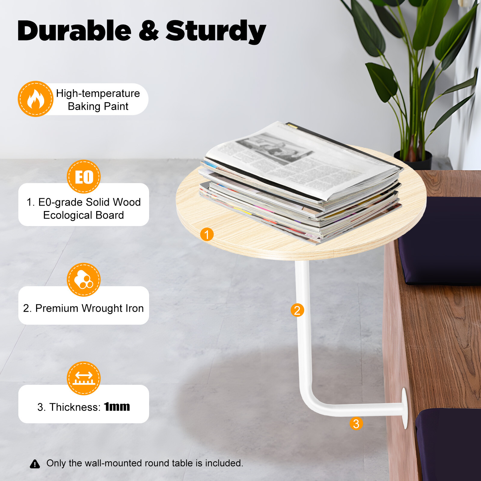 L-Type Coffee Table Bar Table Bar Height Pub Table Counter Table Wall MountedUS