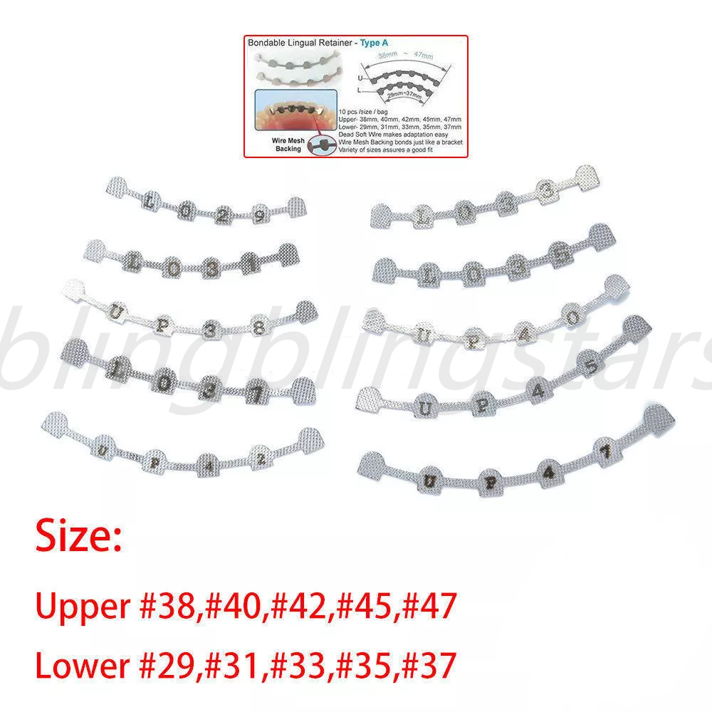 10 Pcs/Pack Dental Lingual Retainer Bonding Splints Orthodontic Wire Upper/Lower