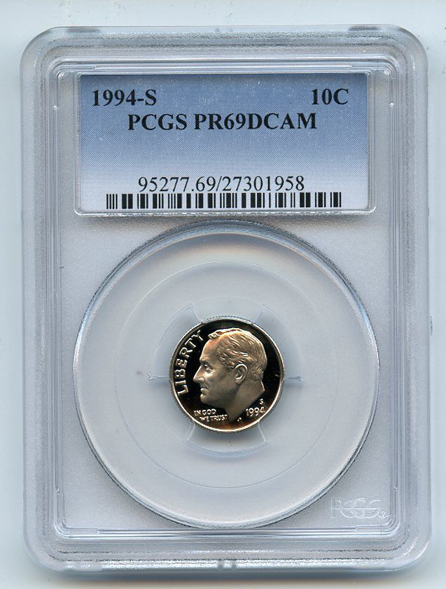 1994 S 10C Roosevelt Dime Proof PCGS PR69DCAM