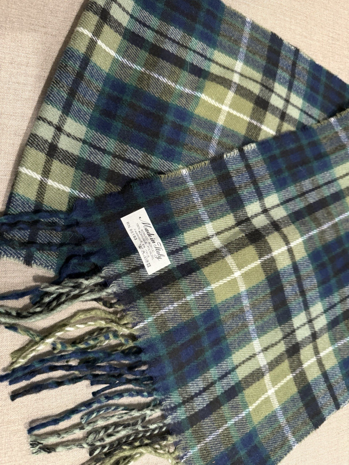 Luxurious Tartan Mens Scarf Made in Italy