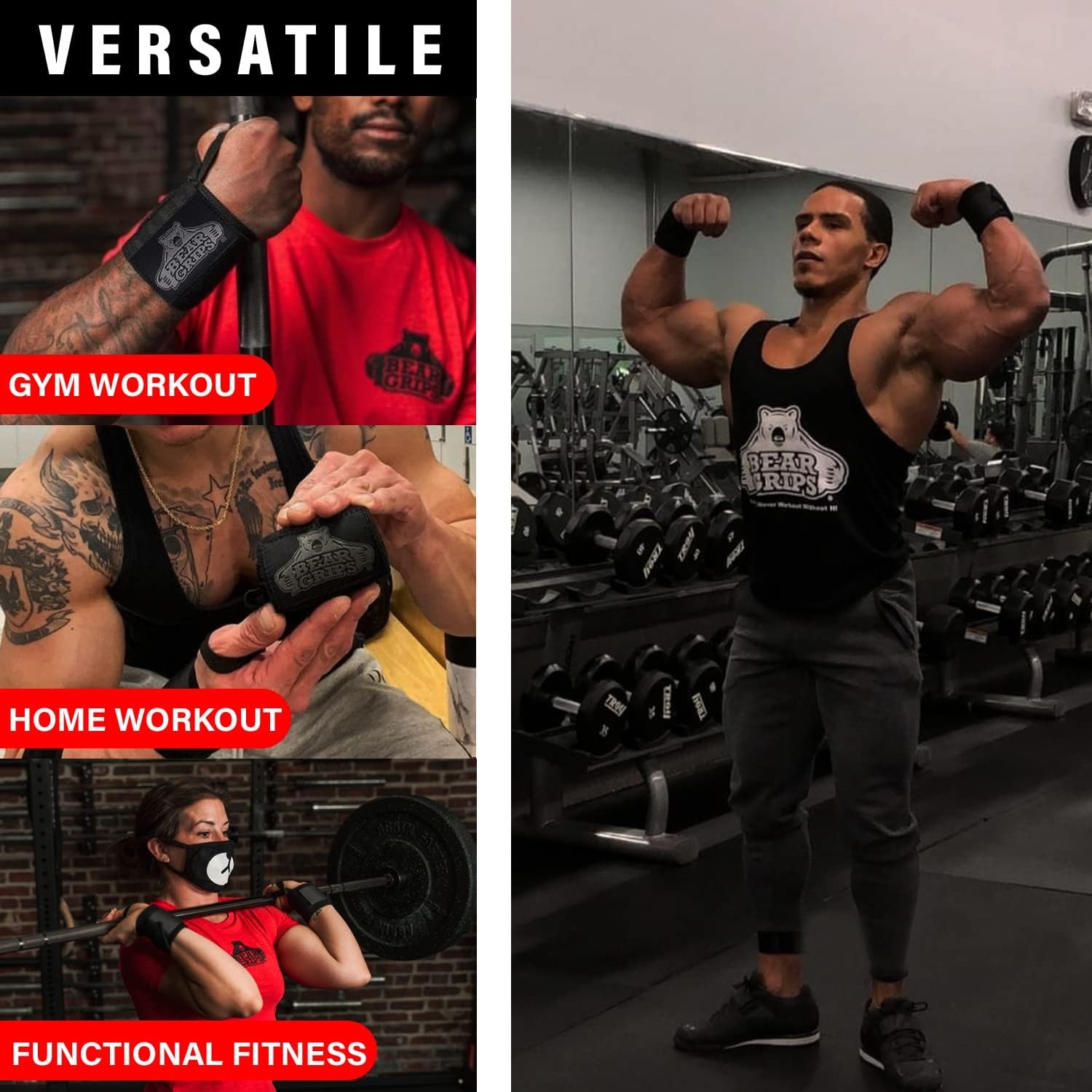 Extra Strength Gym Wrist Wraps for Weightlifting | 2 Compression Protectors |...