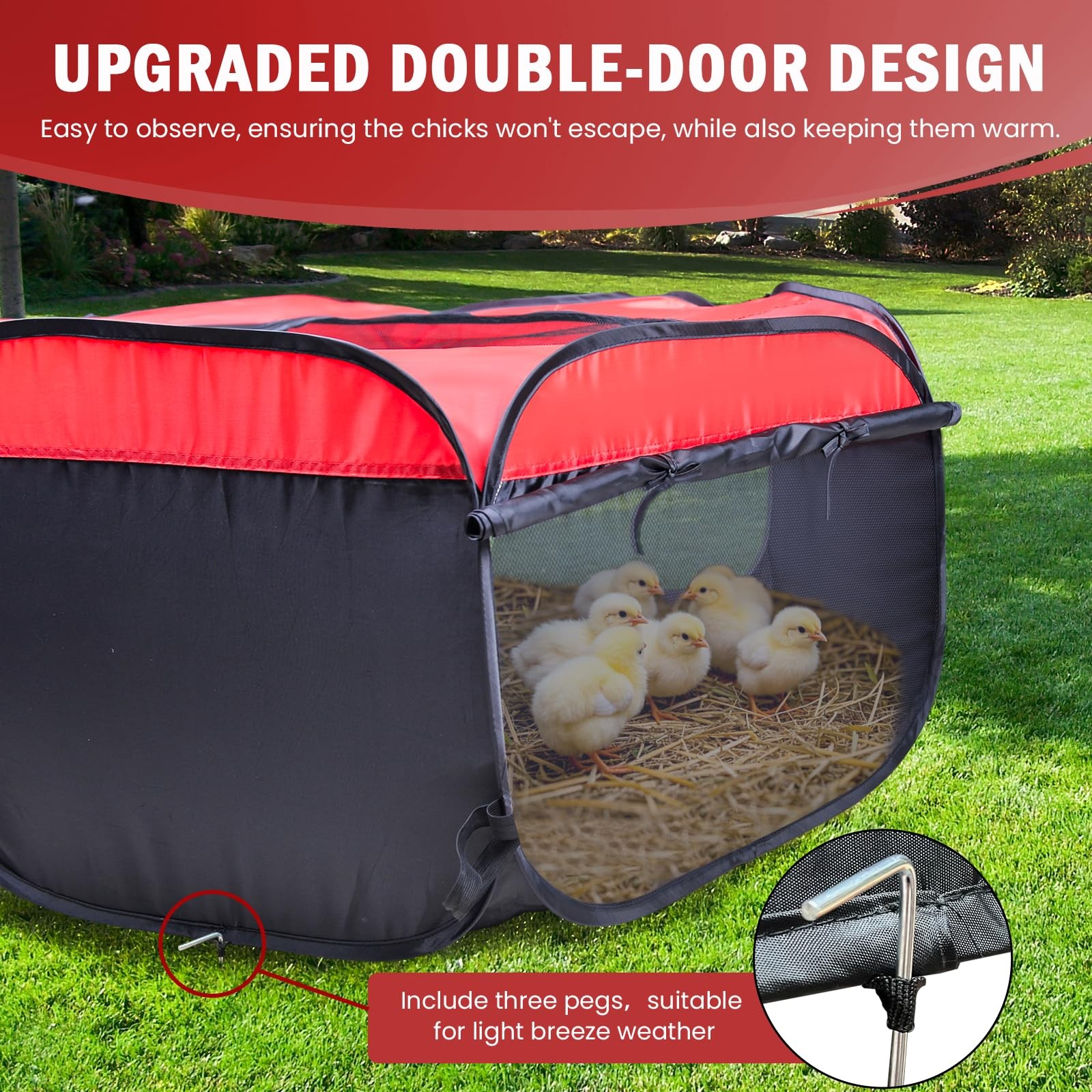 Brooder Box Starter Kit Up to 15 Chick Duck Quail Red Ideal Size
