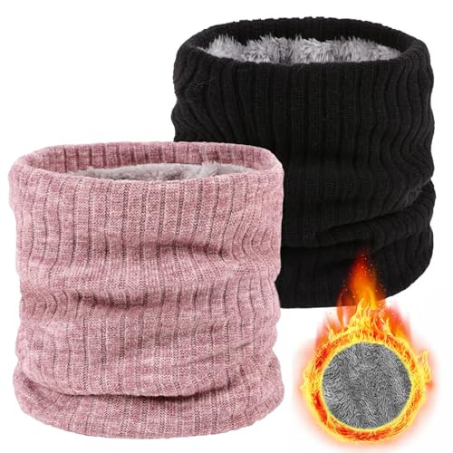 Winter Fleece Neck Warmer Mens Ski Mask Face Warmer Neck Gaiter Neck Black Pink