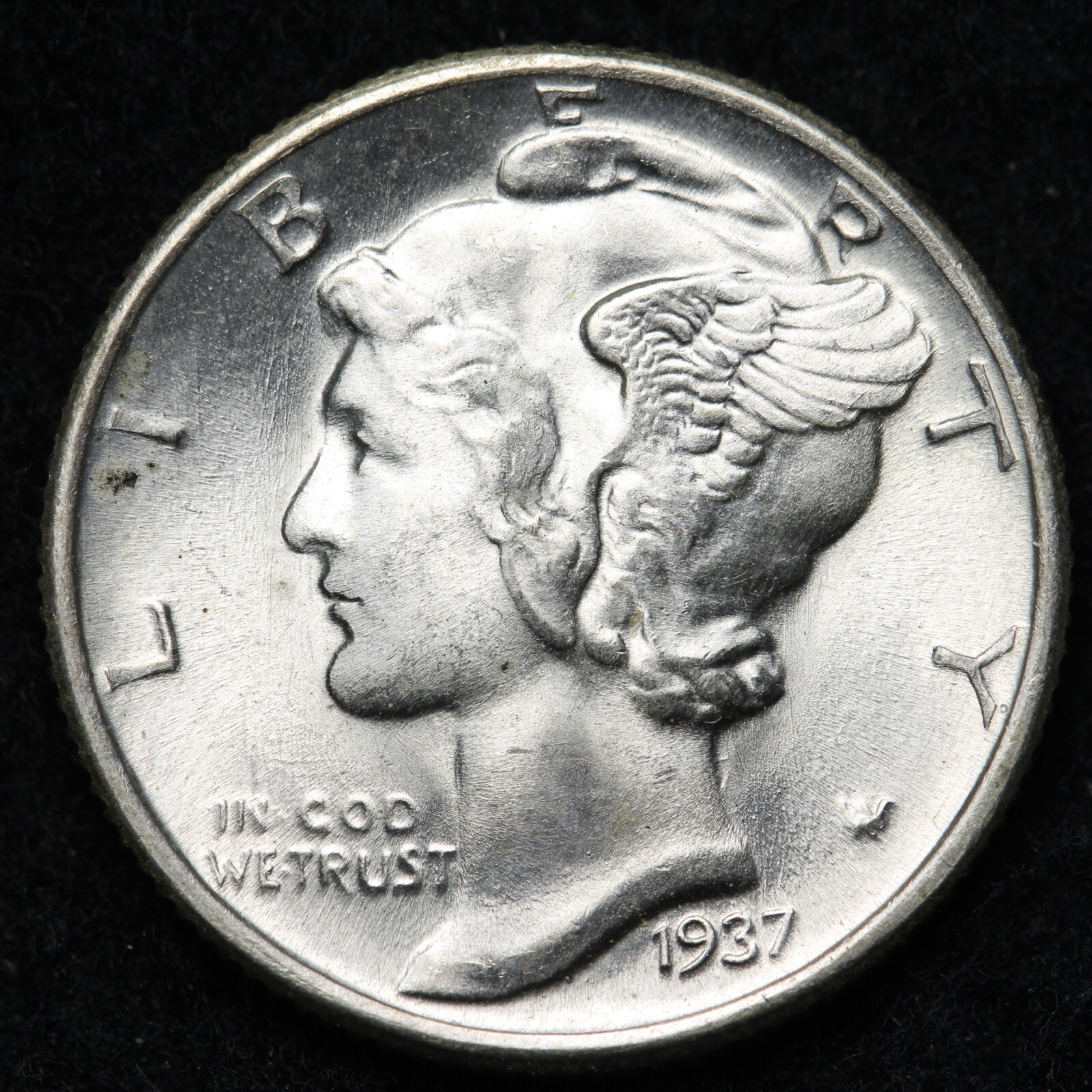 1937 Mercury Dime GEM BU UNCIRCULATED MS E809 UNK