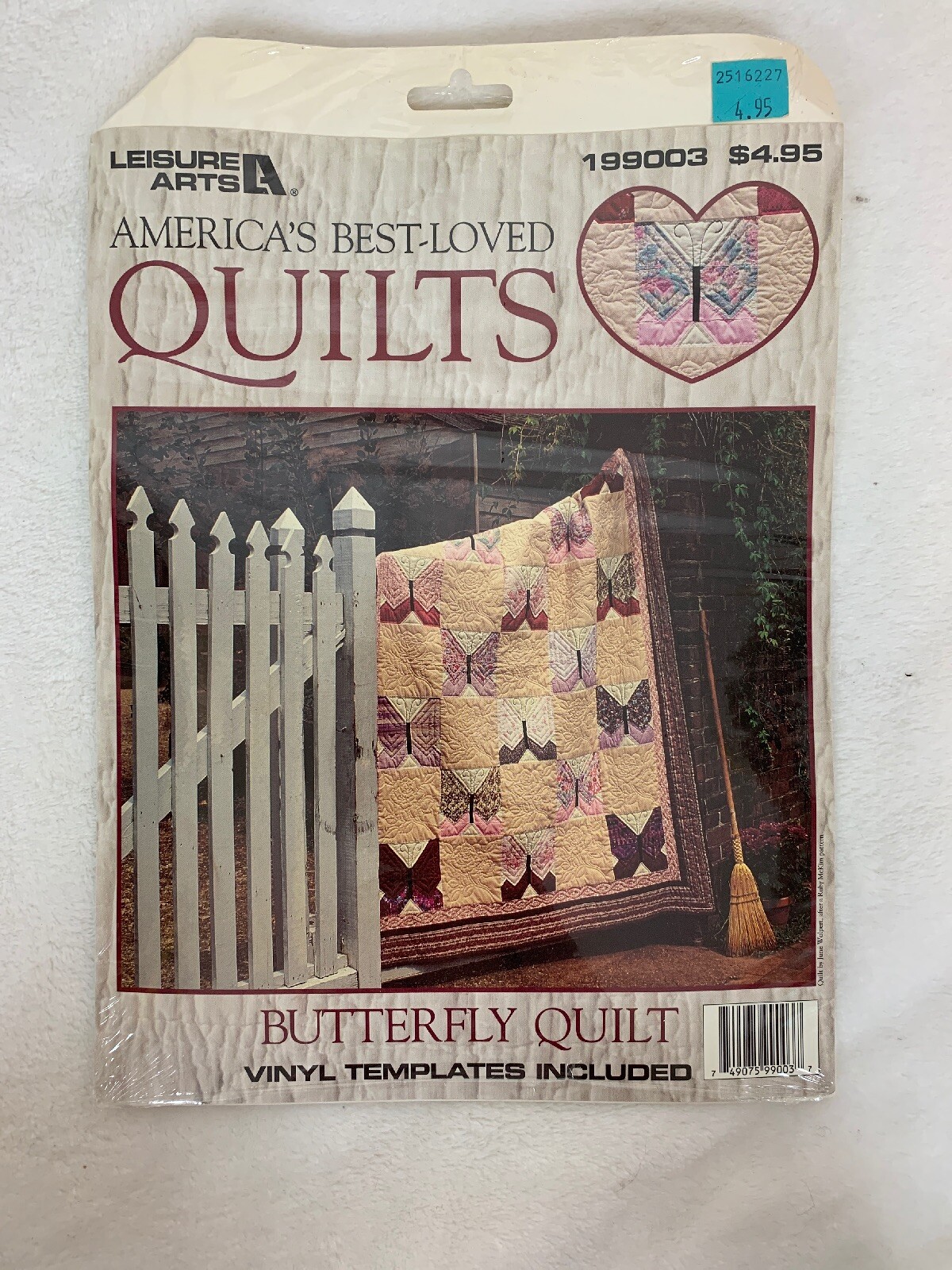 VINTAGE RARE Leisure Arts Butterfly Quilt Vinyl Template 1993 #199003