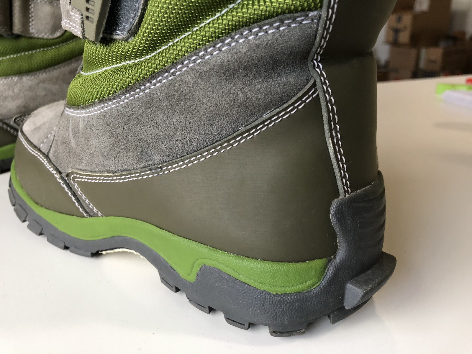 Lands End YOUTH 4 Winter Snow Boot Insulated Rubber Sole 326957 Green Suede