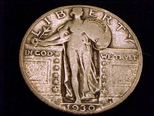 1930-P  Standing Liberty Quarter, Very Good to nearly Fine Grade