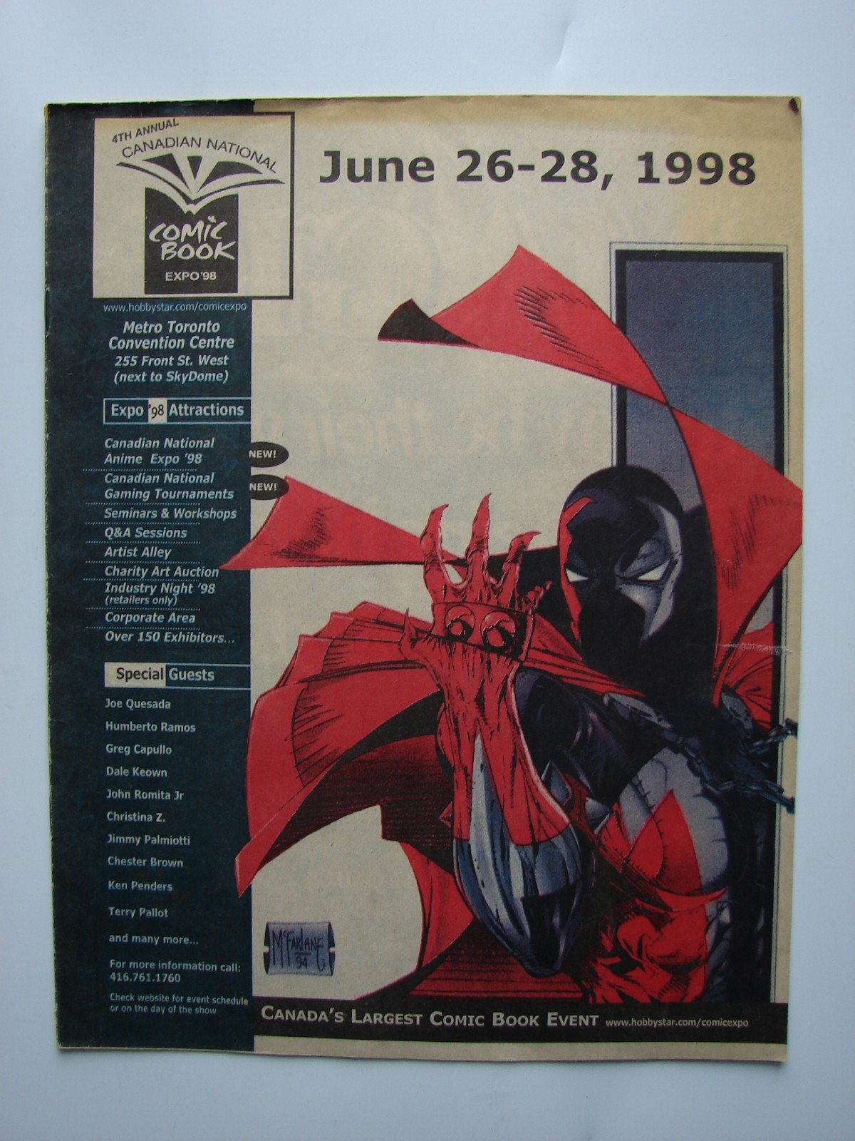 4th Annual Canadian National Comic Book Expo 98 Program John Romita Jr Interview
