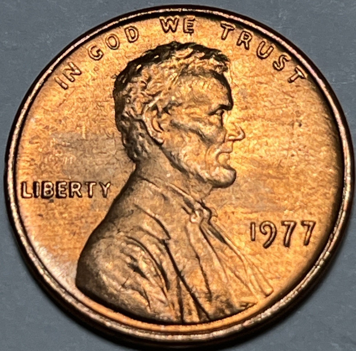 1977 Penny Error Weak Strike Missing Features (Nose) Die Cracks Uncirculated