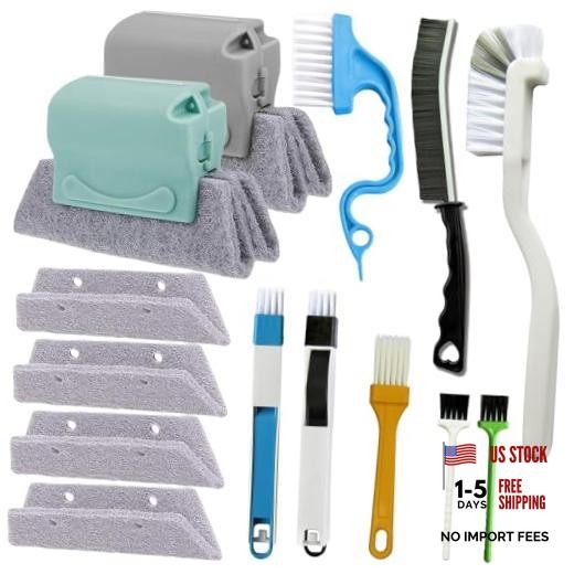 14Pcs Window Track Cleaning Tools, Deep Clean Groove Gap cleaning brush Kit