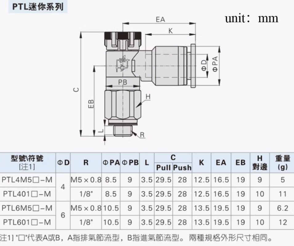 10pcs AirTAC PTL401A-M Push Lock Type Joint Speed Regulating Valve