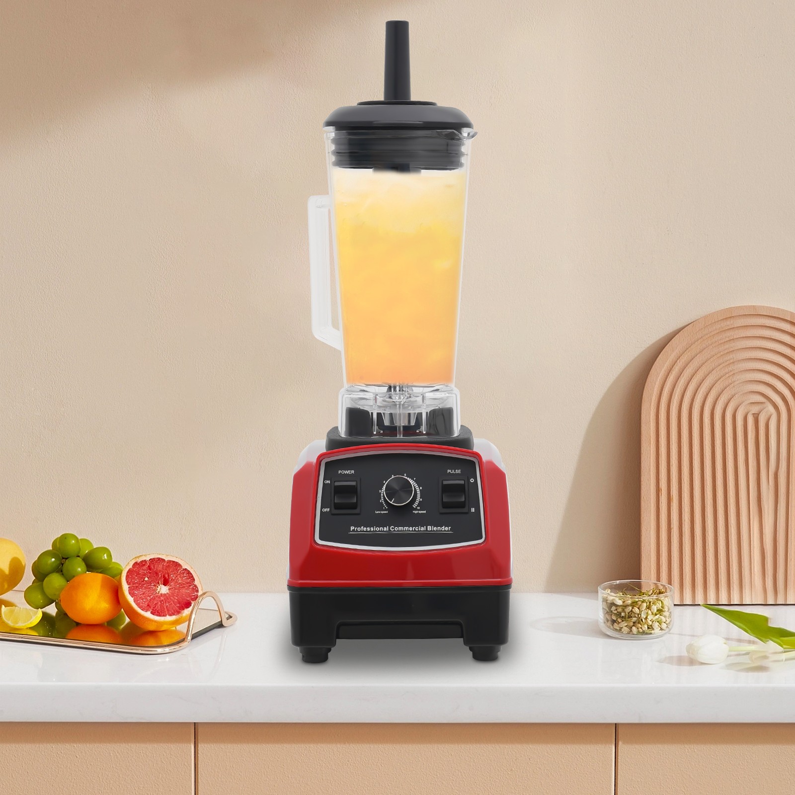 3.0HP 2.0L Professional Blender Heavy Duty Commercial Blender Mixer Juicer Red