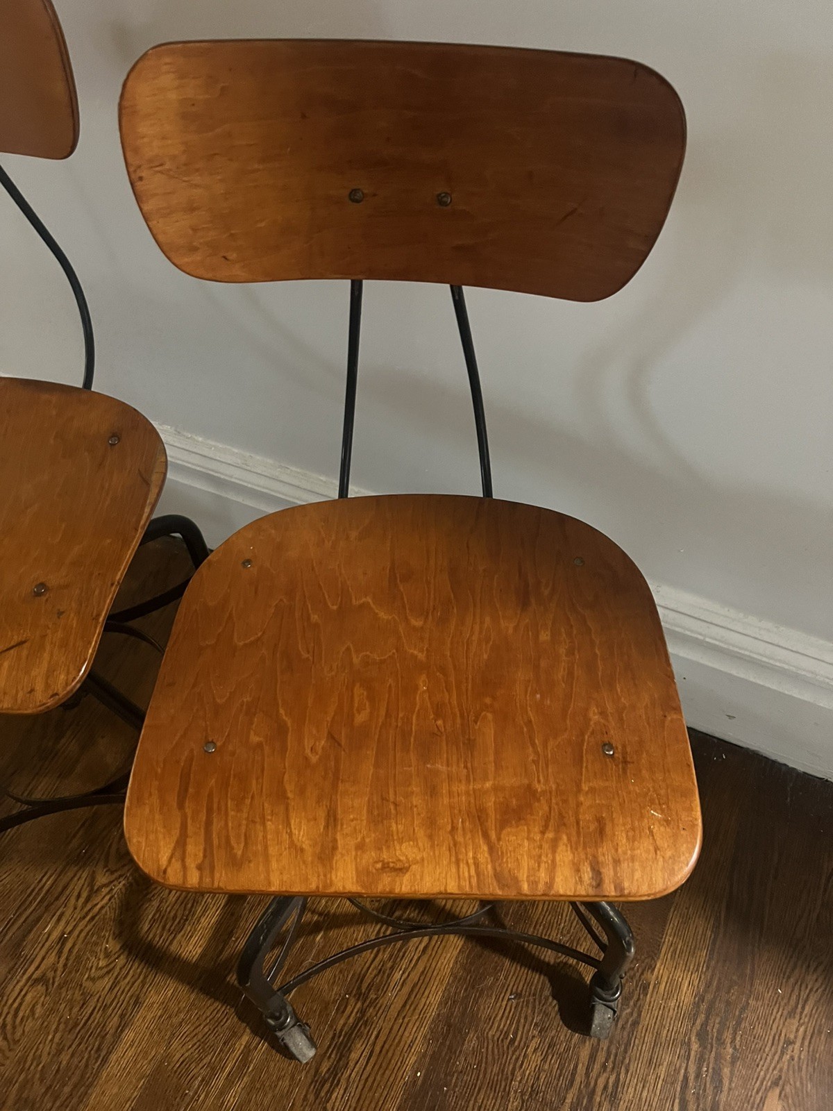 Vintage Industrial Toledo Drafting Stools (pair)