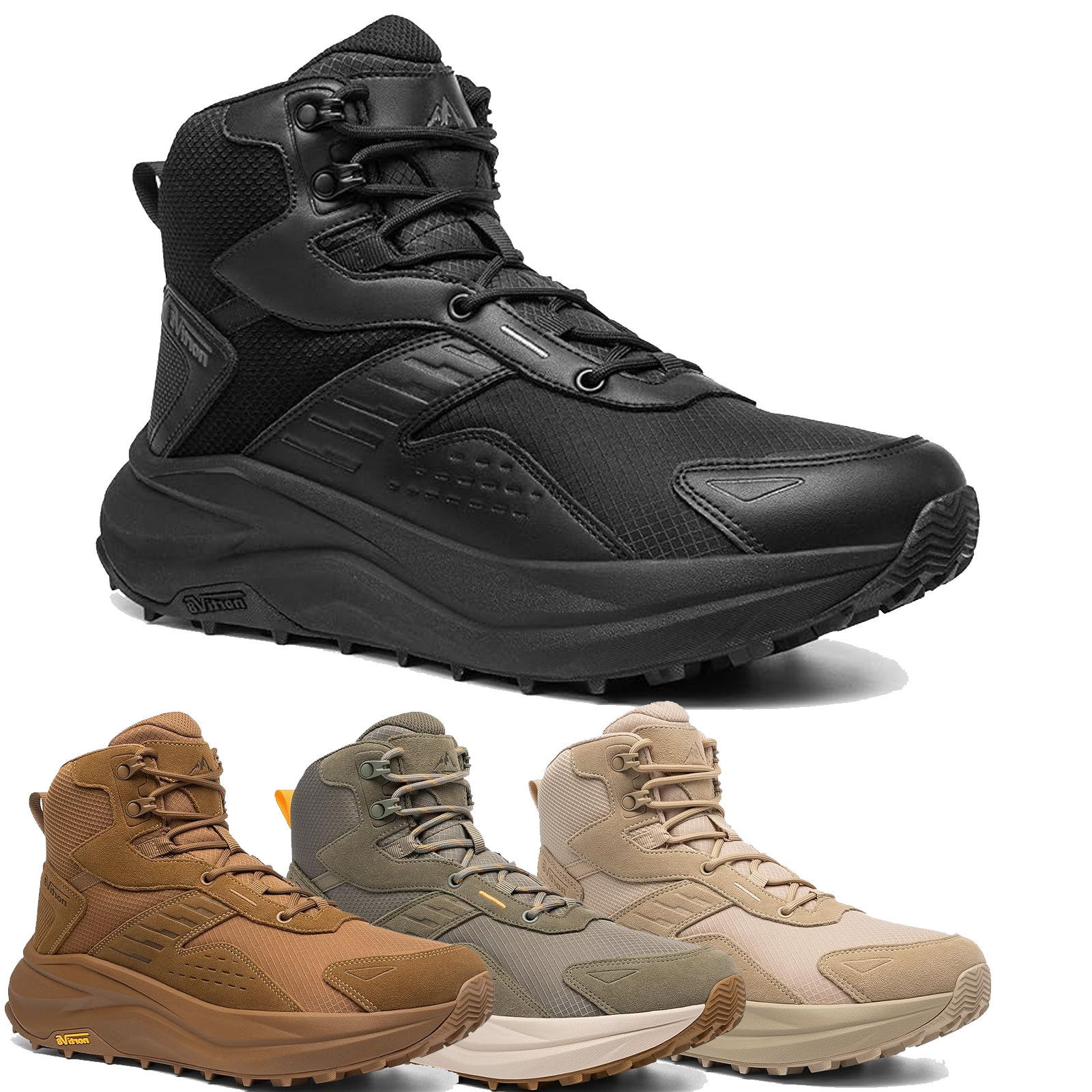 NORTIV 8 Men's Outdoor Hiking Boots Wide Toe Box Waterproof Trekking Shoes