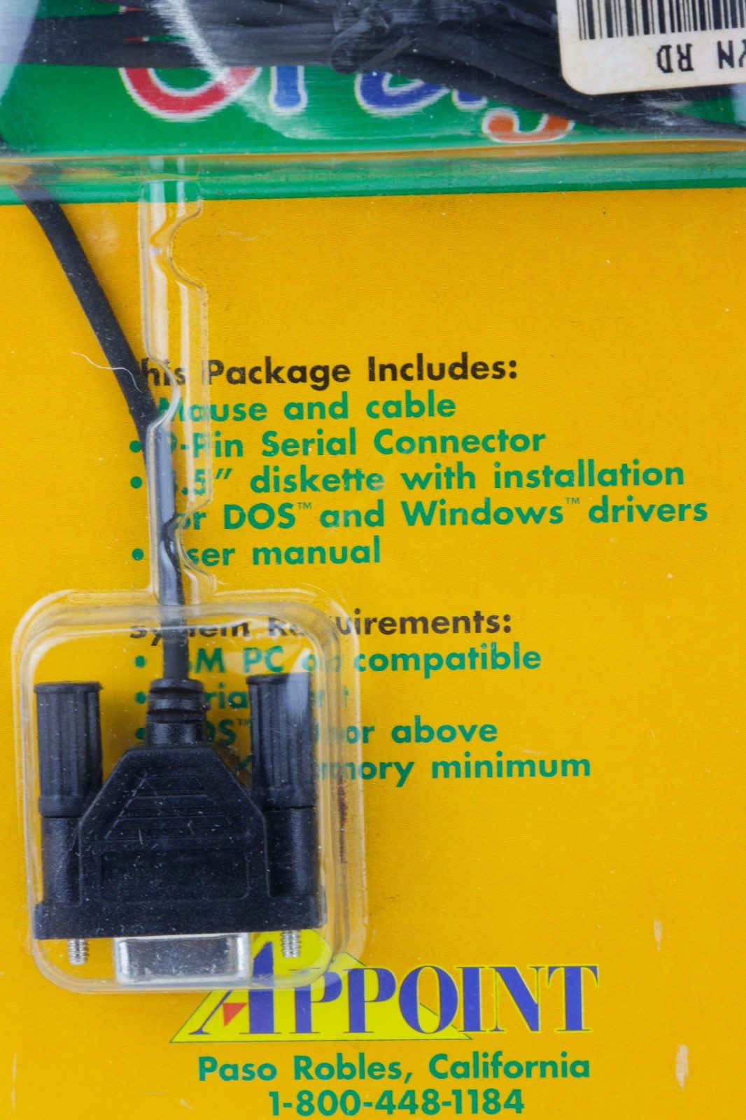 Computer Crayon Mouse, Serial Connection, Vintage