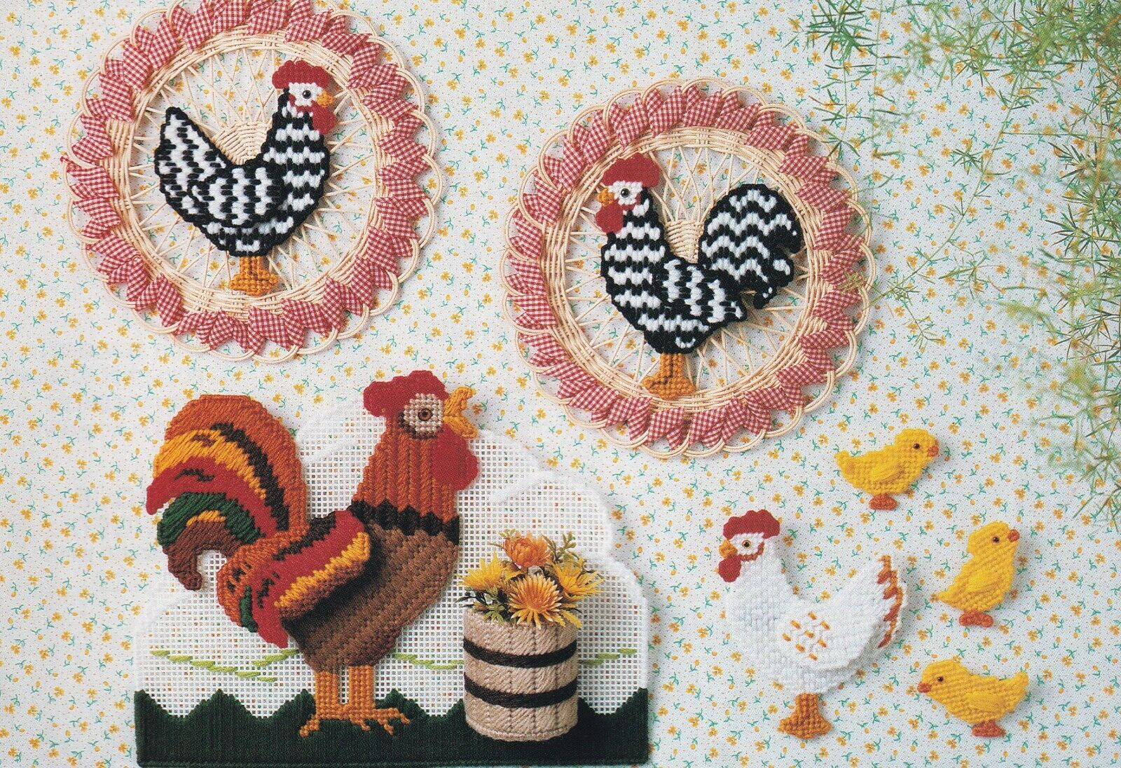 Country Chickens Mats Fridgies Plaques Plastic Canvas PATTERN Annie's Club
