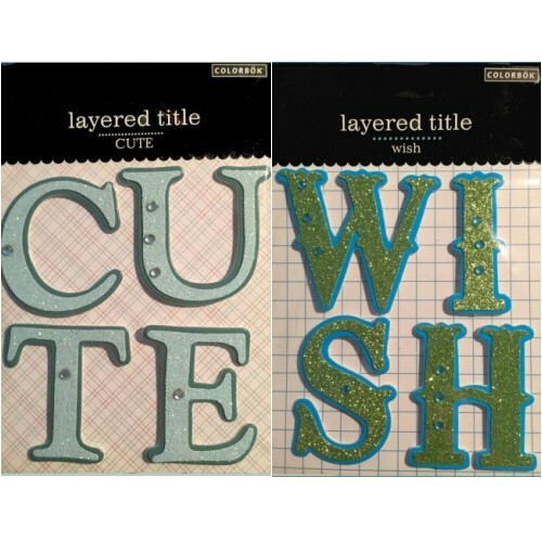 COLORBOK LAYERED TITLE - CUTE or WISH - GLITTER WORD JEWEL with GEMS RETIRED