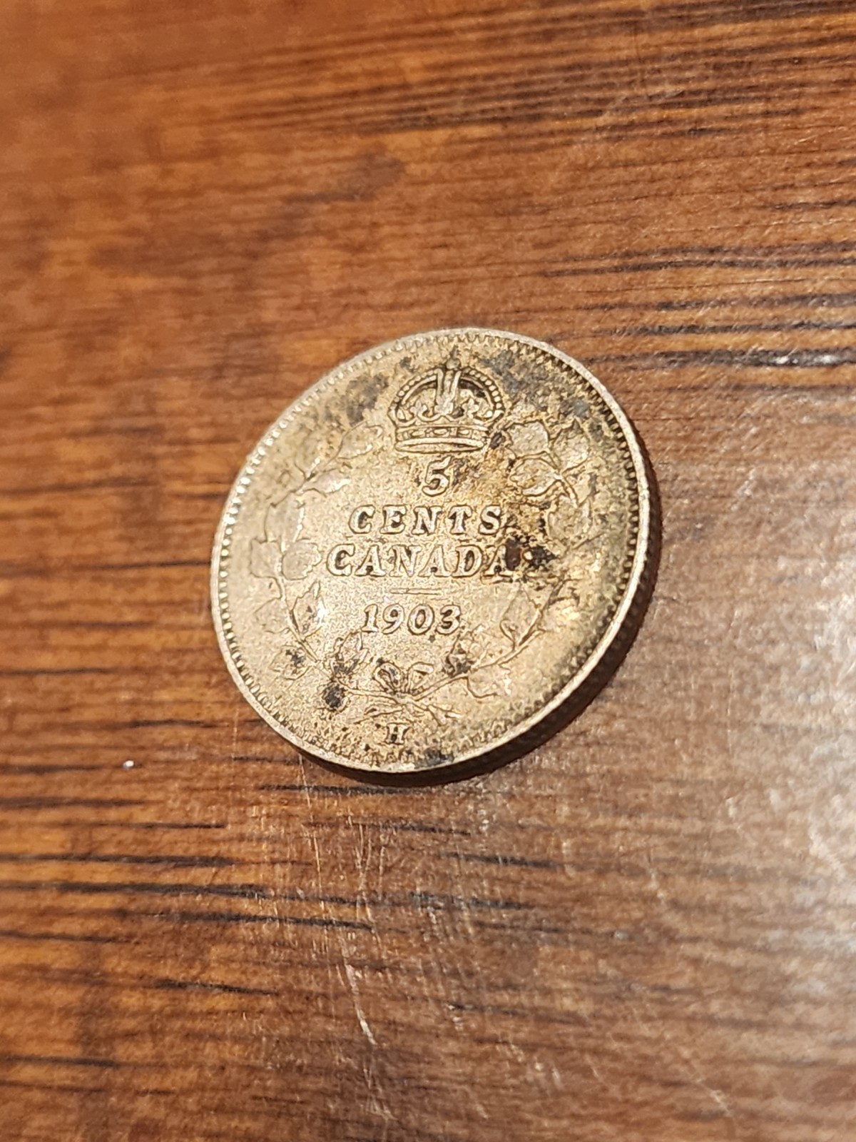 1903H Canada 5 Cents Silver Coin
