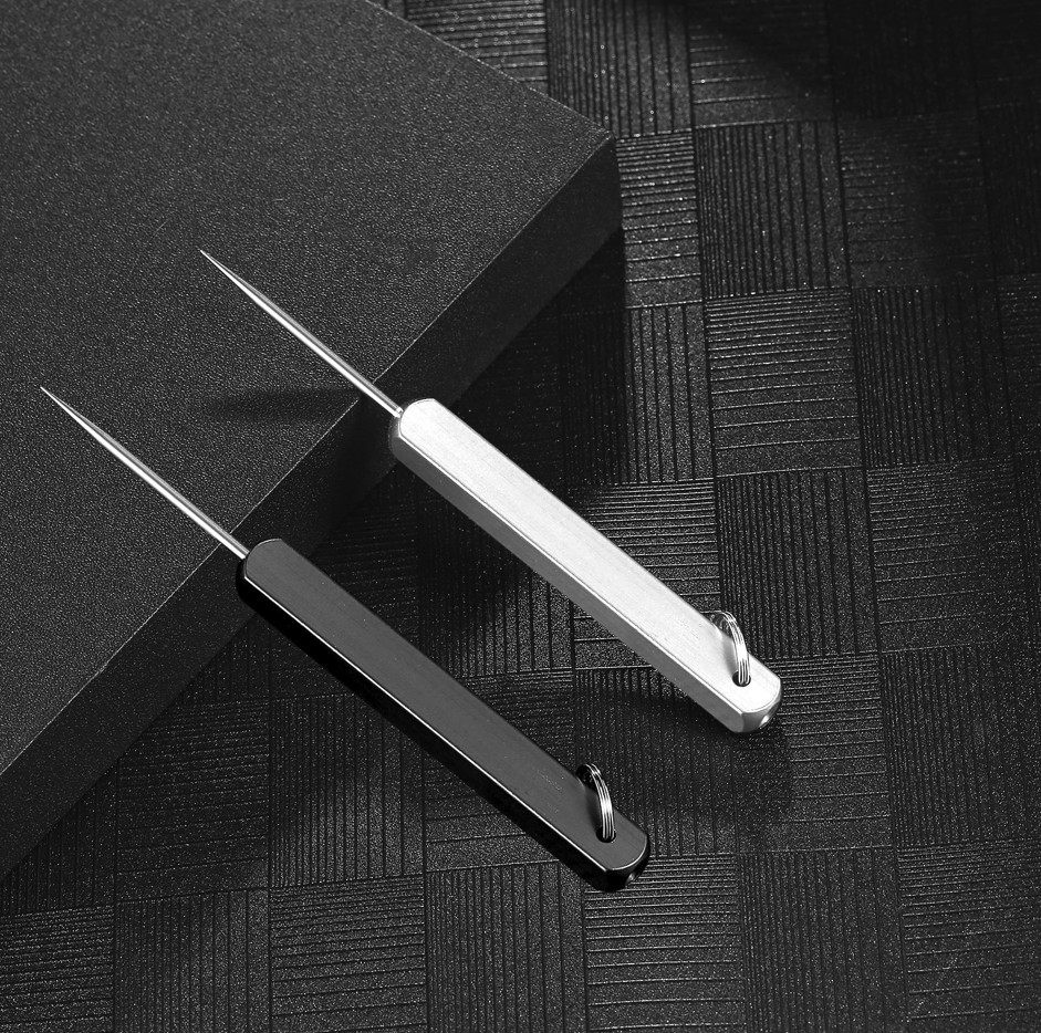 1PC Portable Titanium Toothpick with Holder: Reusable Metal Travel Tool - NEW