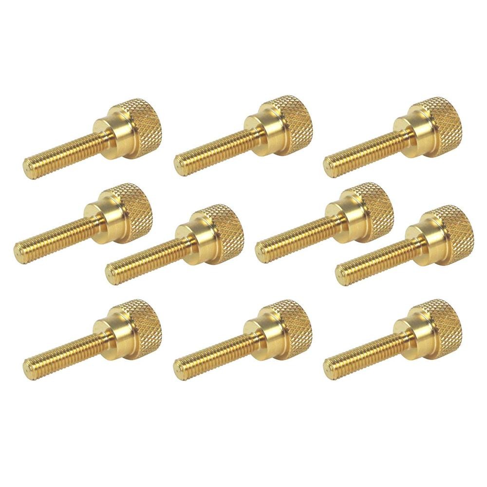 Taytools 10-Piece Solid Brass Diamond Knurled Thumb Screw Sets Head Height 0.25"