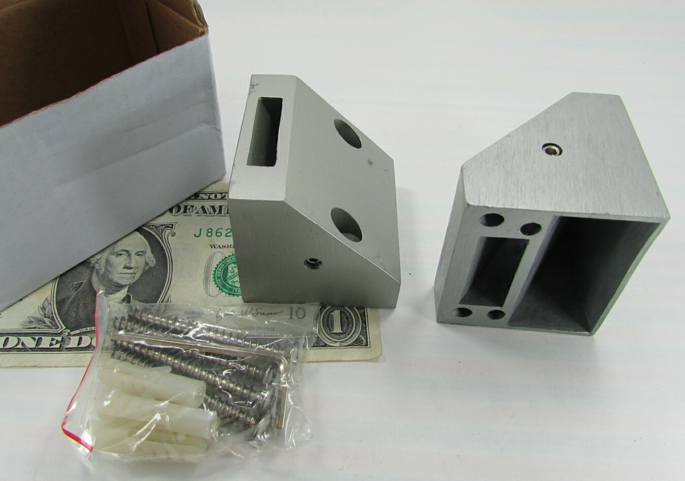 Pair of Unknown Stainless Blocks, Sensor Housings? Commercial Door Hardware?