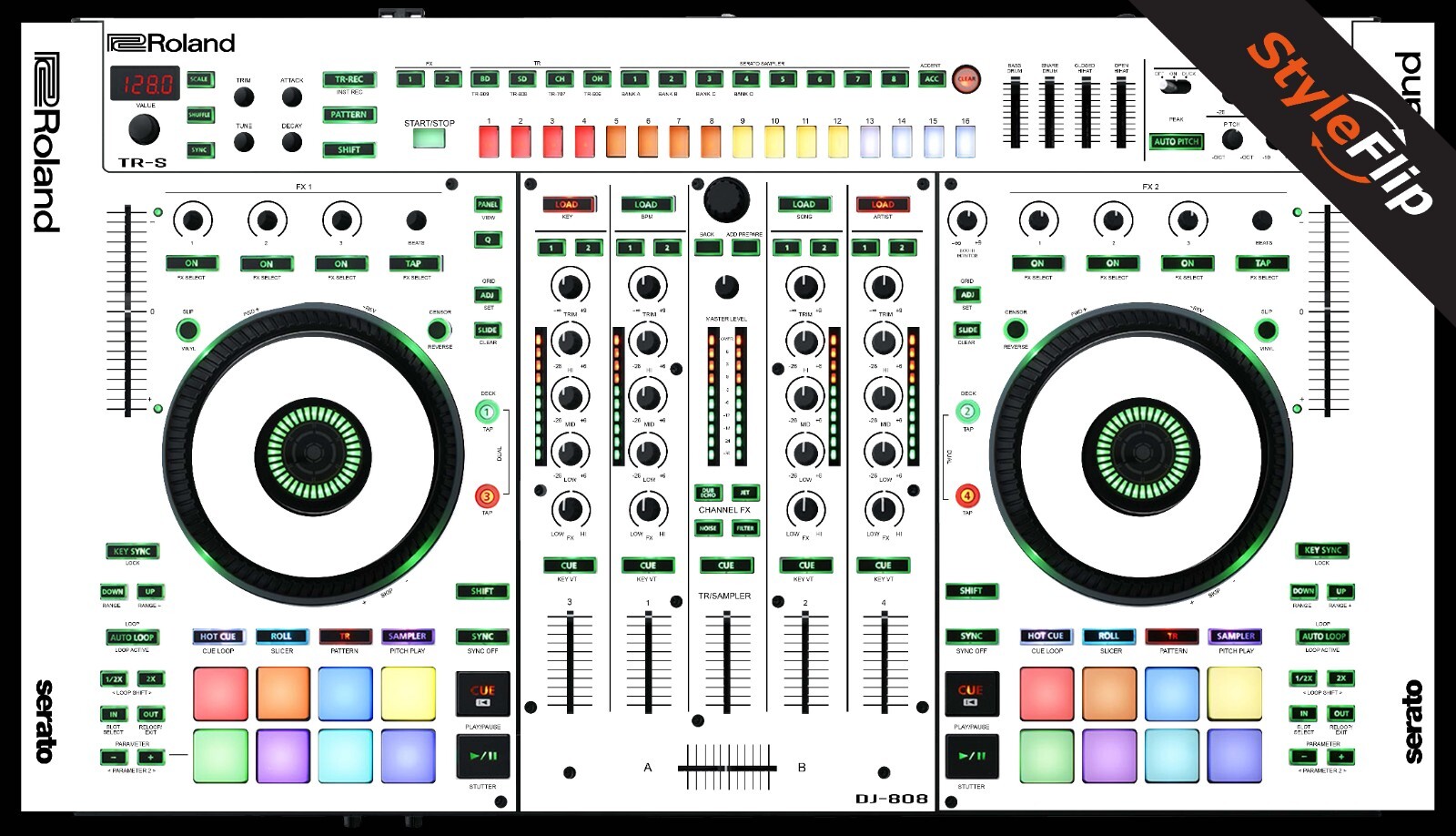 Roland DJ 808 Skins | Color White | Protective Decal | StyleFlip Skins